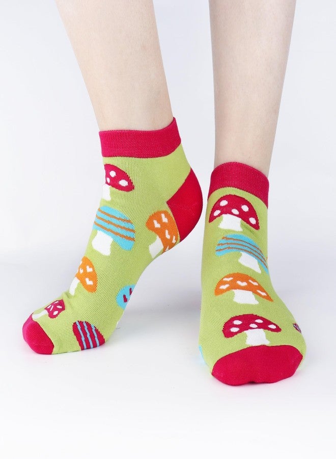 Jeasona Mushroom Gifts for Women Mushrooms Ankle Socks for Women Funny Fun Cute - Image 3